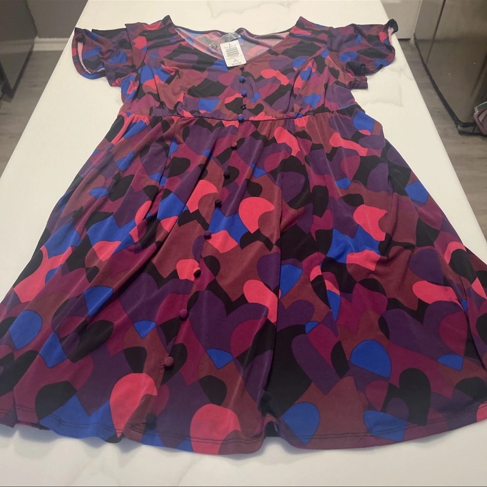 Torrid Dress with Heart Pattern in Pink and Purple size 18/20
